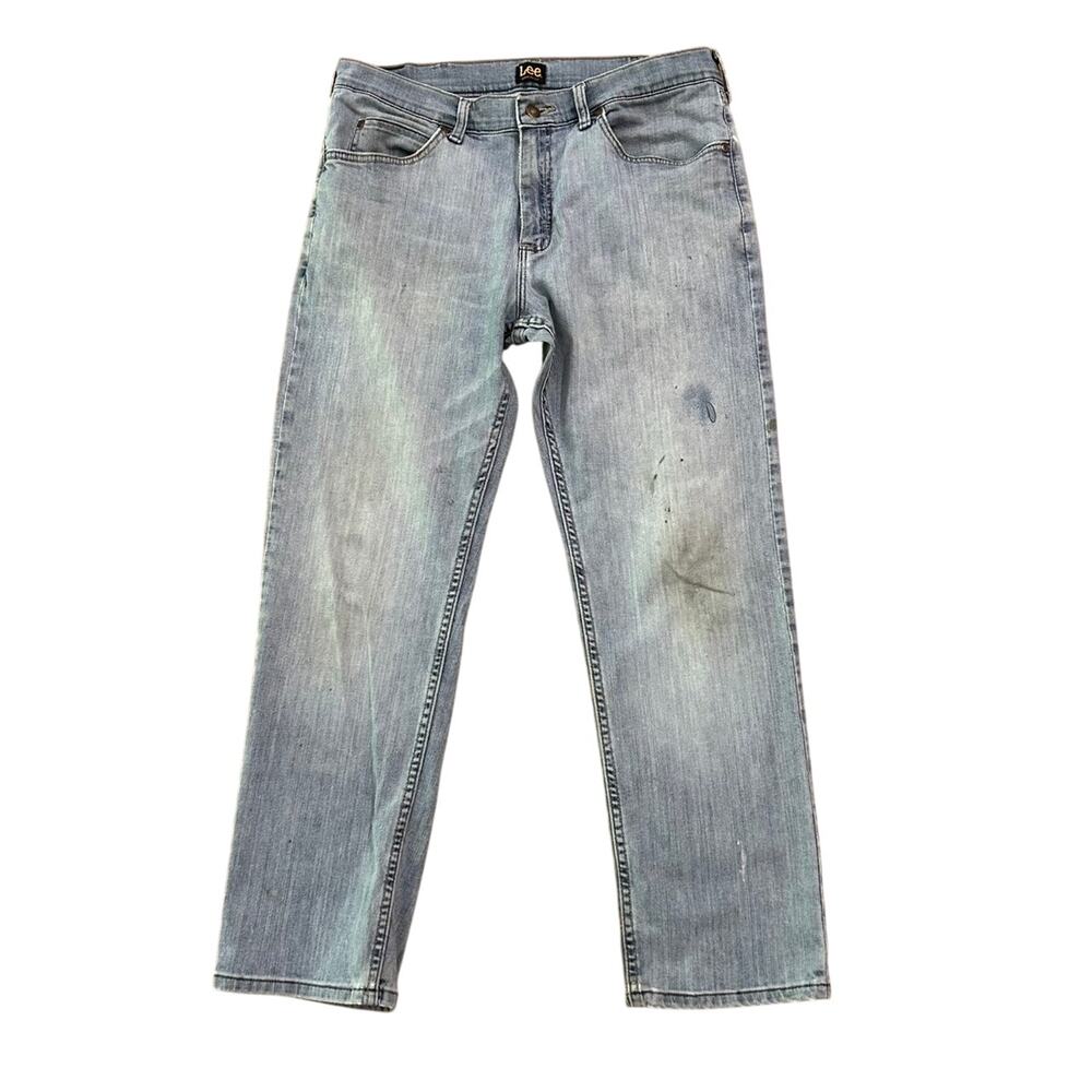 Vintage Lee Jeans Mens 34x28 Light Wash Denim Distressed Grunge Worn In As Is -